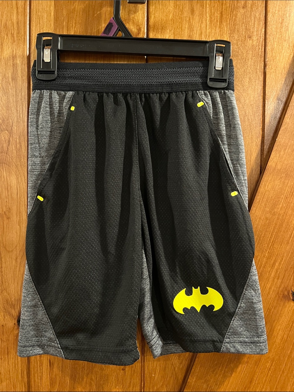 Batman Black and Yellow Kids Athletic Shorts